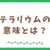 テラリウムの意味とは？自分だけの小さな森を作ろう！