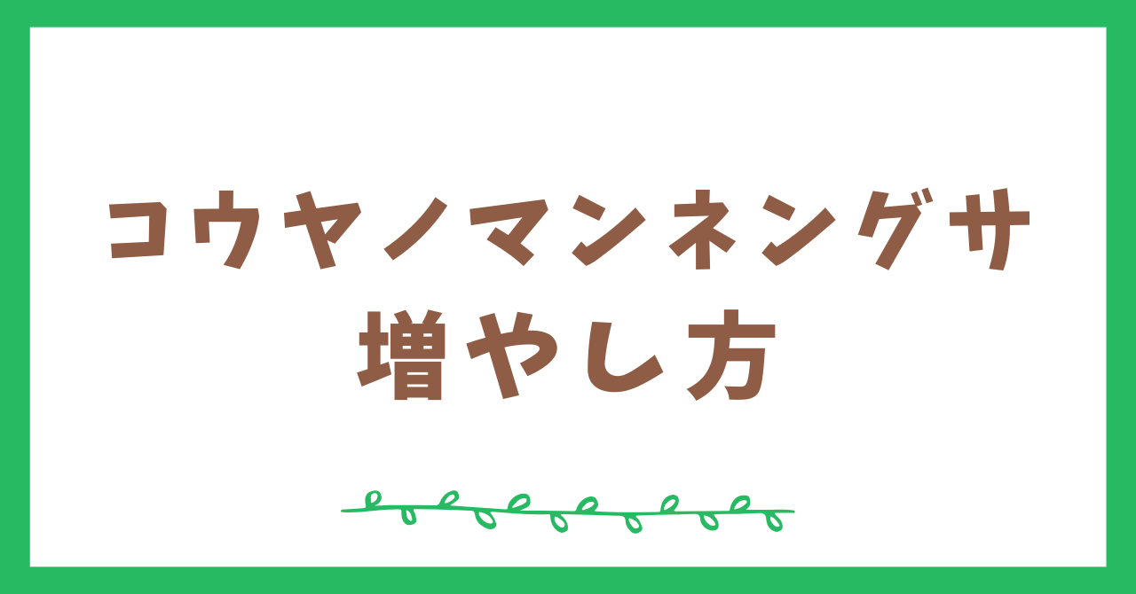 コウヤノマンネングサの増やし方【テラリウムを作りたい人向け】